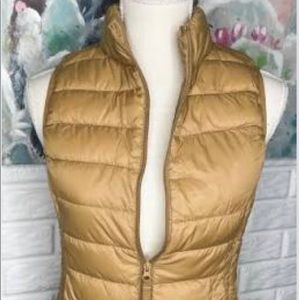 Tan zip up puffer vest